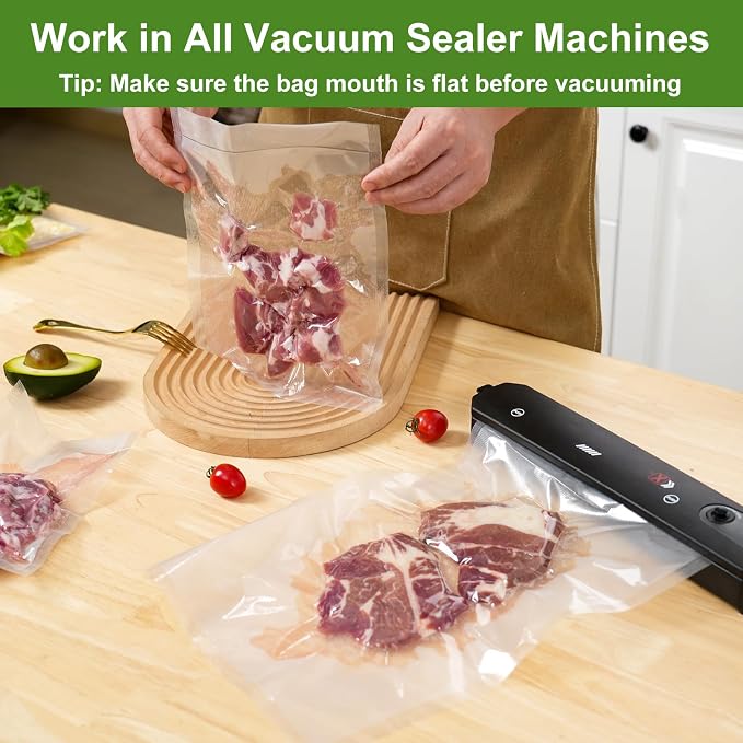 Vacuum Sealer Bags for Food Storage, 150pcs Precut Pint, Quart & Gallon | 3Mil Embossed BPA-Free Puncture-Resistant Bags, Universal Fit for Sous Vide, Meal Prep, Freezer Storage & Food Preservation