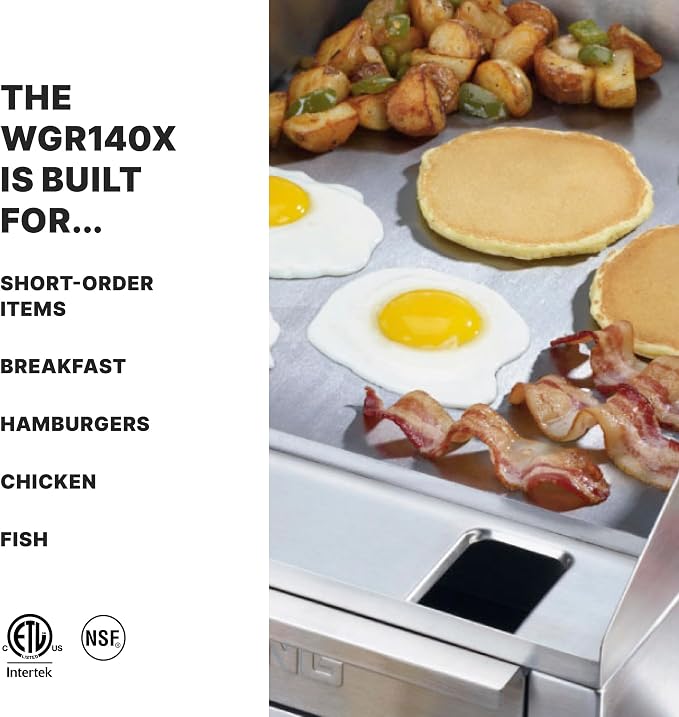 Waring Electric Countertop Griddle with 14" x 16" Cooking Surface | 14" x 16" Cooking Surface, Professional Flat Top, NSF Certified for Commercial Kitchens & Restaurants