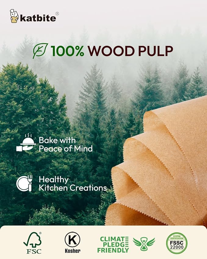 katbite 135Pcs 45 gsm Pop-Up Parchment Paper Sheets, Heavy Duty & Non-stick,10x15 In Pre-cut Unbleached Parchment Paper for Baking, Pop-Up Paper Dispenser for Cooking Wrapping Space-saving | Precut, Extra Strong, Heavy Duty and Non-stick Parchment Shee...
