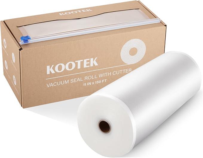 Kootek 11" x 150' Vacuum Sealer Bags Roll for Food with Cutter Dispenser | BPA-Free, Compatible with All Vacuum Sealers, Customizable Size, for Sous Vide/Microwave/fridge, Long Term Storage, Meal Prep