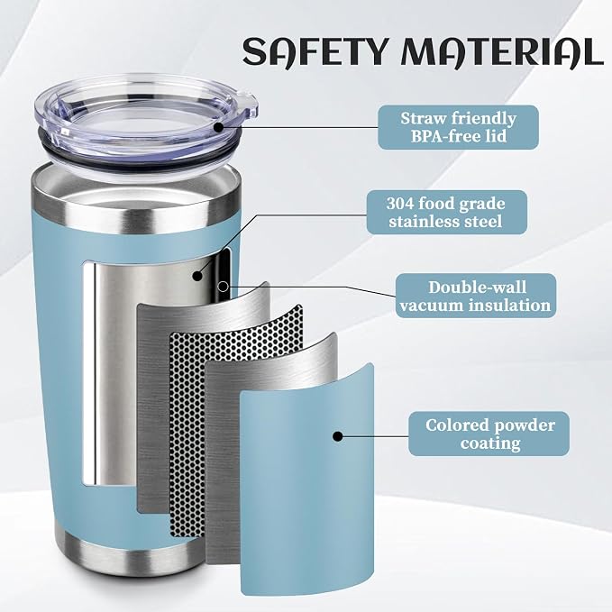 StarSpeed 20oz Stainless Steel Travel Coffee Tumbler,Maya Blue | Travel Coffee Mug,Spill-proof Lid,Double Wall,BPA-free Travel Cups,Insulated Cup Fits Car Cupholders