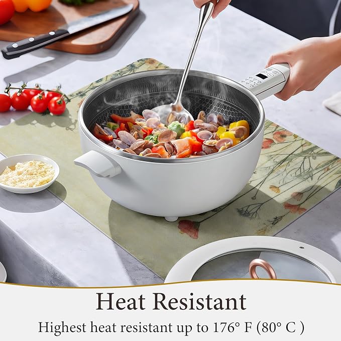 Vinyl Placemats Set of 4-12x17 Inch - Heat Resistant Washable Place Mats Waterproof Non-Slip Wipeable Table Mats for Dining Table Decor, Spring Outdoor Plastic Placemat