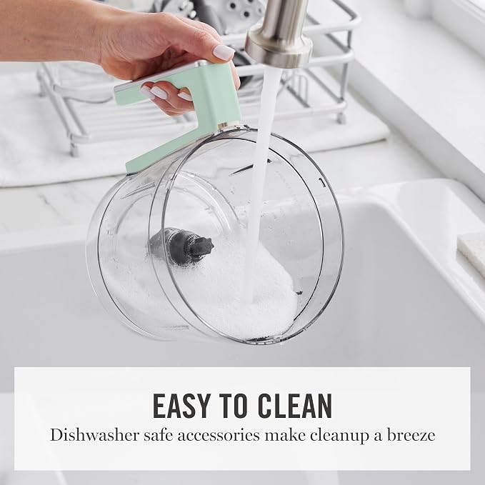 Martha Stewart 10 Cup Food Processor & Electric Chopper, One Touch Pulse | BPA-Free Bowl, 3 Multipurpose Blades, Easy Food Prep, Chop, Slice, Shred, Puree, Emulsify, Speed Dial, Wide Feed Chute, Sage
