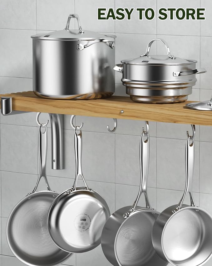 Cooks Standard Multi-Ply Clad 4 Quart Stainless Steel Sauté Pan, 10.5 Inch Deep Frying Pan Skillet with Lid, Induction-Ready Cooking Pan with Stay-Cool Handle, Dishwasher & Oven Safe