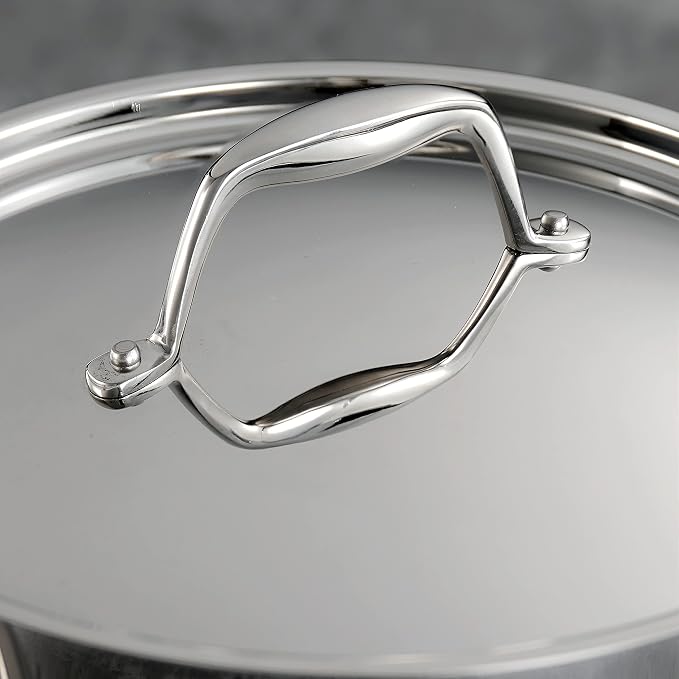 Tramontina Signature Tri-Ply Clad Stainless Steel 4-Quart Sauce Pan | Induction-Ready Large Saucepan with Lid, Dishwasher-Safe, NSF-Certified, Made in Brazil