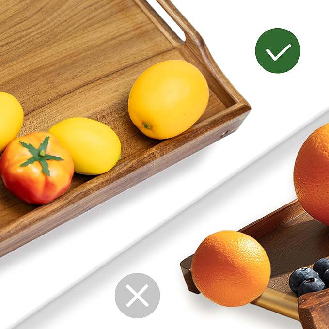 Utoplike Acacia Bed Tray for Eating, Breakfast Trays with Foldable Legs | Wood Serving Table for Sofa, Bed, with Folding Legs, Medium Size