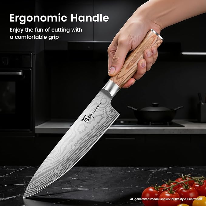 2026 Upgrade Japanese Kitchen Knife Set with Torii-Style Block | 14-Pieces Knife Set for Kitchen, German DIN1.4116 Steel, Ergonomic Handle, Sharp Edge, Magnetic Knife Holder, Ideal Gift