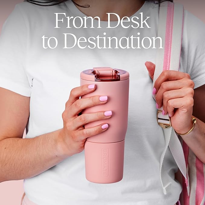 BrüMate Nav 35oz 100% Leak Proof Insulated Travel Tumbler with Magnetic BevLock™ Lid - Double Wall Cup-Holder Friendly Stainless Steel Mug (Lavender)