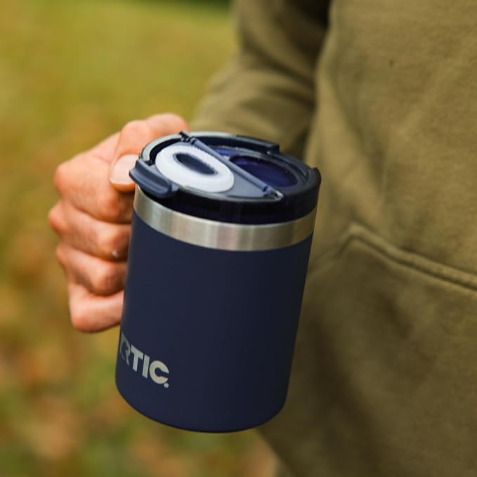 RTIC 12oz Essential Mug with Lid and Handle, Ceramic Lined, Beach | Stainless Steel Metal, Insulated Travel Cup for Hot and Cold Drinks, Coffee, Car, Camping and Travel