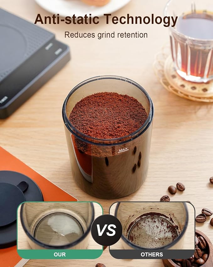 MOKKOM Coffee Grinder Electric with Scale, Conical Burr Coffee Grinder for Espresso, 31 Grind Settings, Anti-Static Coffee Bean Grinder, Grind by Weight for Espresso, Pour Over & French Press, Black