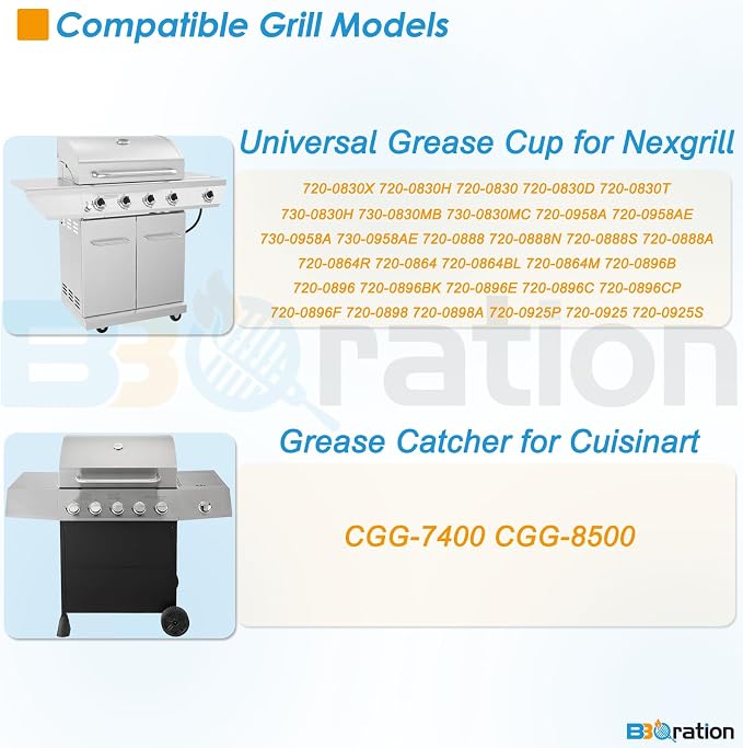 Universal Grease Pan for Nexgrill 720-0830X 720-0830H 720-0888 720-0888S 720-0896B 720-0896 Cuisinart CGG-7400, Grease Catcher with 15-Pack Aluminum Drip Liner for Nexgrill Replacement Parts