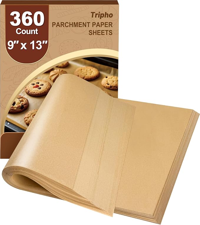 360 Count 9"x 13" Heavy Duty Parchment Paper Sheets for Baking | No-Stick & No-Leak Unbleached Baking Paper, Pre-cut Half Parchment Paper Sheets for Oven, Air Fryer, Microwave