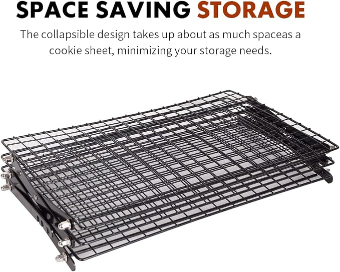 ShellKingdom 3 Tier Collapsible Cooling Rack, Outdoor Camping Picnic Shelf | Wire Cooling Rack for Baking, Cookies, Cake, Roasting, Grilling, Drying Rack