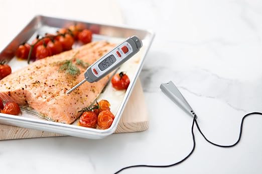 Taylor 9847 Waterproof Digital Instant Read Meat Food Grill BBQ Kitchen Cooking Thermometer, Comes with Sleeve Extender and Lanyard