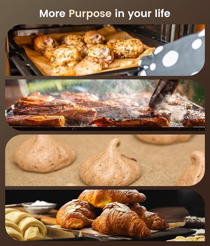 200 Pcs Parchment Paper Sheets, Unbleached Baking Parchment Sheets for Baking, 12x16 Inch Non-Stick Pre-cut Baking Paper Liners for Oven, Airfryer, Steam - Fit for Half Sheet Pans