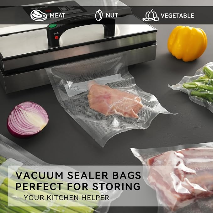 Wevac Vacuum Sealer Bags 6x10" 200 Pint for Food Saver, Suction Channel