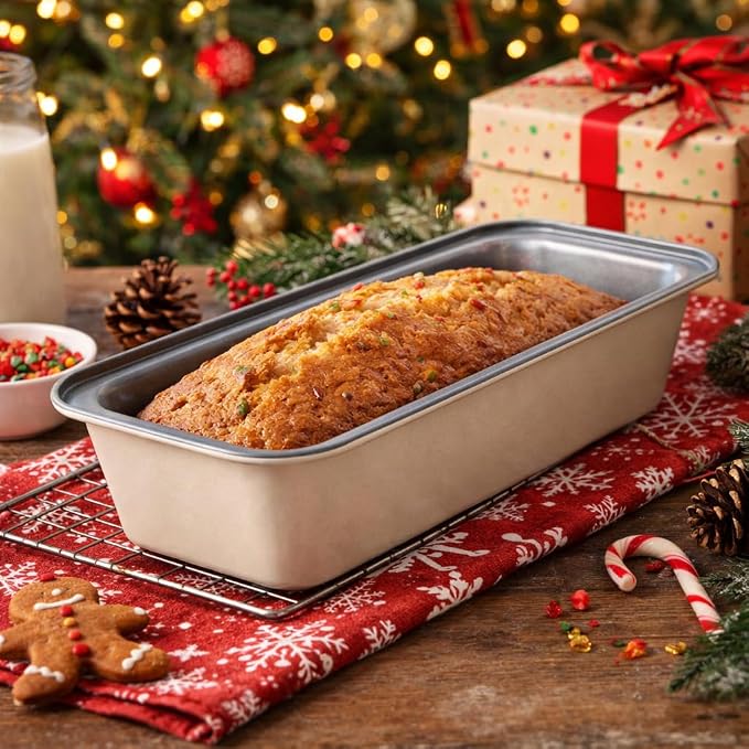 Long Bread Loaf Pan 3 Pack, 12x4 Inch Nonstick Carbon Steel | Even Heat for Homemade Sourdough, Banana Bread & Meatloaf – Rustproof, Warp-Proof, Easy Release,PTFE & PFOA Free