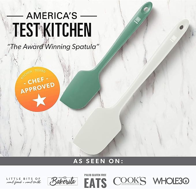 DI ORO Silicone Spatula Set - 600F Heat Resistant, 3-Pc Pastel | Rubber scraper won't scratch nonstick pans; For baking, cooking, mixing, and frosting; BPA-free and dishwasher safe