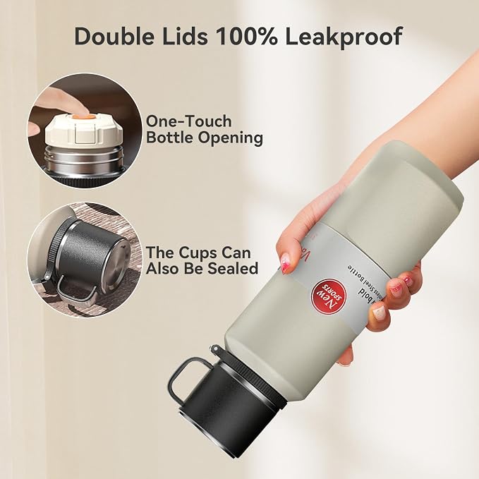 Stainless Steel Insulated Tea Infuser Bottle, Vacuum Insulated Water Bottle, Tea Tumbler with Separate Tea Compartment, 24-Hrs Insulation Commute Travel (White,32oz/1000ml)