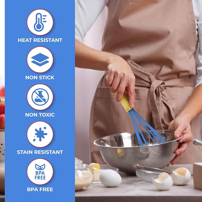 Kaluns 50 PCS Silicone Kitchen Utensils Set Complete Kitchen Set - 800°F Heat Resistant Non-Stick Premium Silicone Cooking Utensils W Wooden Handles - Can Opener, Masher, Turner, Silicone Spatula Set