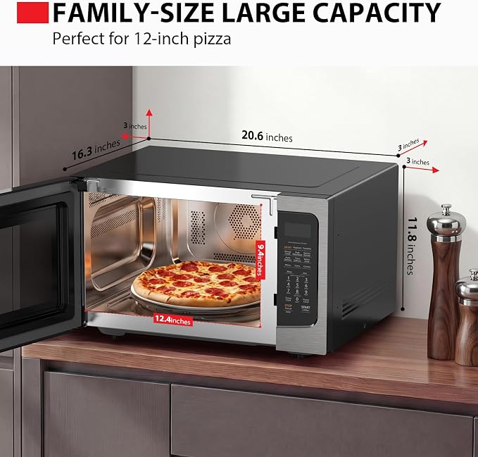 TOSHIBA 4-in-1 Countertop Microwave Oven with Air Fryer, 1.5 Cu.Ft, 1000W | Smart Sensor, Convection, Mute Function, Position Memory Turntable, for Home Kitchen, Black Stainless Steel