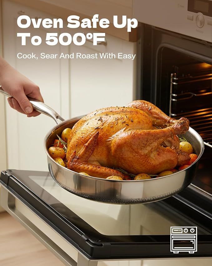 USELUCK Hybrid Nonstick Cookwre Set, frying pan,sauce pan,pot,Dishwasher-Friendly,Compatible All Cooktops.