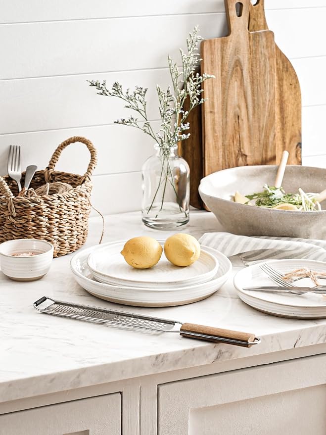LE TAUCI Ceramic Dinnerware Sets for 4, 12 Piece Plates and Bowls Sets, Chip Resistant Kitchen Dish Set, Microwave & Dishwasher Safe, Arctic White (8"&10" Plate, 28oz Bowl)