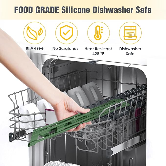 Tomorotec Roll Up Dish Drying Rack with Silicone Coating, Army Green | 304 Stainless Steel with BPA-Free Silicone, Triangle Design Maximizes Sink Corner Space, Fits Compact Kitchens And RVs