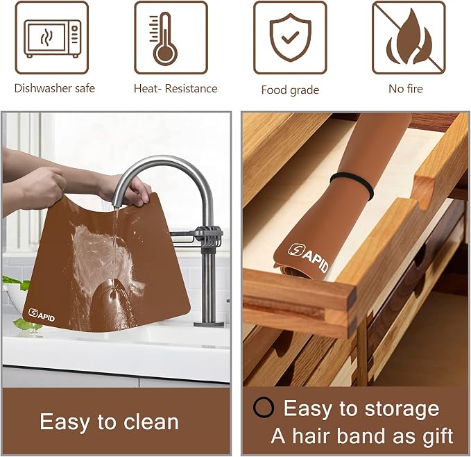 Sapid Large Silicone Sheet for Crafts Silicone Mat for Resin Art Painting | Extra Thick Jewelry Casting Mats, Nonstick Nonslip for Epoxy Resin, Art Painting, Heat-Resistant Counter Mat 20"x27.9", Brown