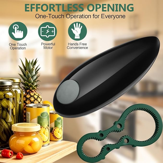 Electric Can Opener, One Touch Can Opener Electric Fits all Can Sizes | Magnetic Lid Hold Automatic Can Opener, Lightweight and Easy to Store Can Openers for Seniors, Arthritis and Weak Hands
