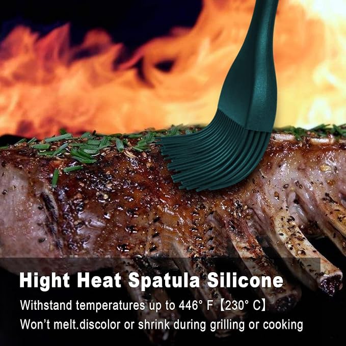 Walfos 600℉ Heat Resistasnt Basting Brush, BPA Free Silicone Pastry Brushes for Cooking, Spread Oil Butter Sauce for Baking Kitchen BBQ Grill, Dishwasher Safe, 2 Size (Large and Samll)