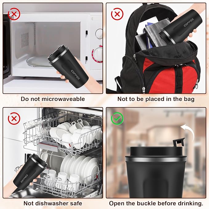 MOMSIV 17oz Travel Coffee Mug, Insulated Coffee Cup with Leakproof Lid | 6-Hour Heat Retention, 360°Leak proof, Vacuum Stainless Steel Double Walled, BPA-free, Reusable And To Go Coffee Mug