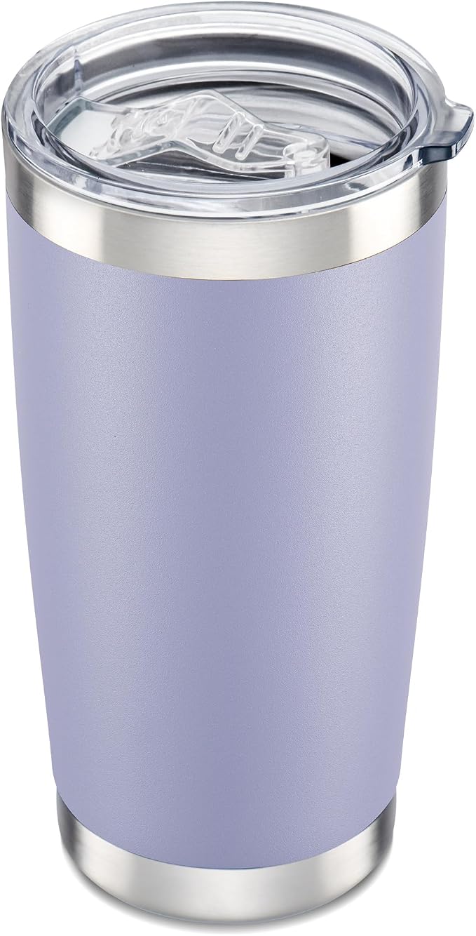 20 oz Tumbler with Lid Stainless Steel Insulated Tumblers Cups Travel Mug | Double Wall Vacuum, Powder Coated, Keep Drinks Cold and Hot, Waterproof Lid, Fit of Car Cup Holders, Cosmic Lilac