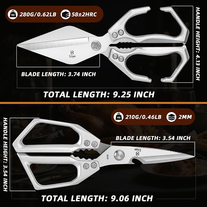Kitchen Shears Set – Ultra Sharp Meat Scissors Dishwasher Safe | Heavy Duty Japanese Stainless Steel Kitchen Scissors, Cooking Scissor for Food