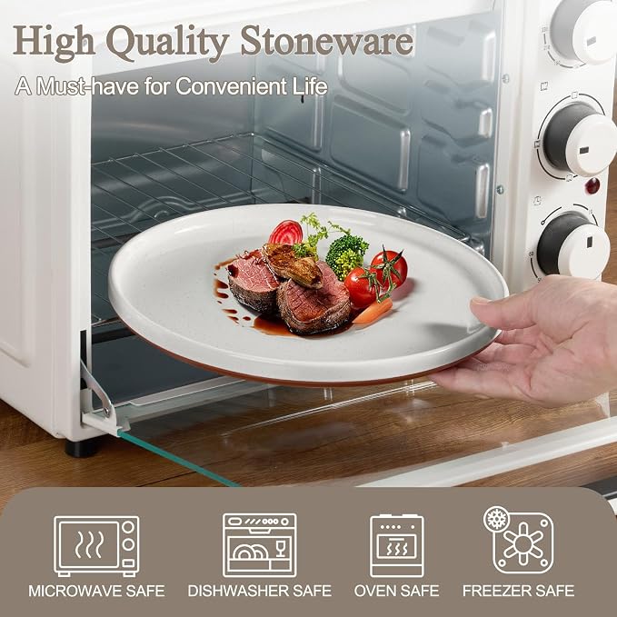 LIANYU Plates and Bowls Sets, 12 Pieces Stoneware Dinnerware Set for 4 | Modern Kitchen Dinner Set Ceramic Dishware Dishes Set, Microwave and Dishwasher Safe, Cloud White
