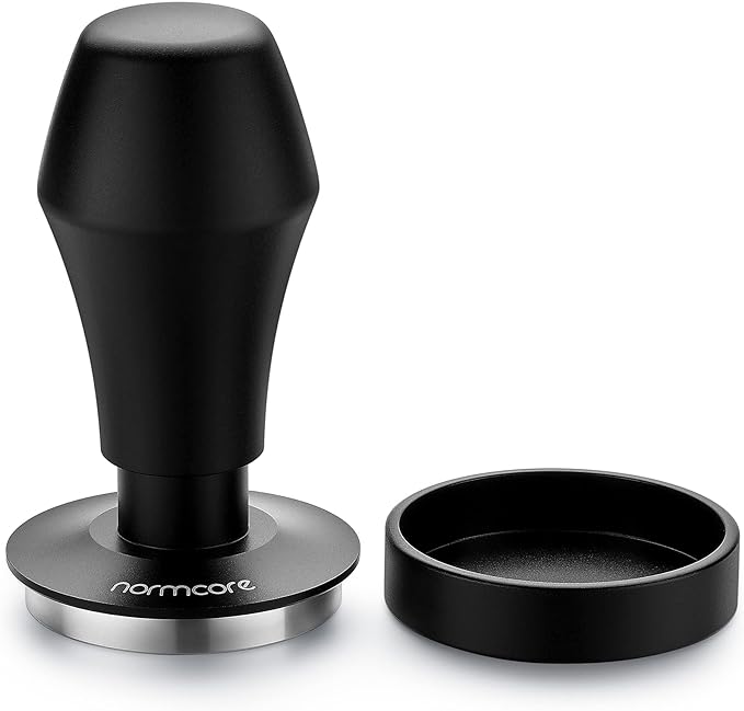 Normcore Coffee Tamper 51.5mm - Spring-loaded Tamper - Barista Tools - Barista Tools - Barista Coffee Tamper with Anodized Aluminum Tamper Stand Holder - Stainless Steel Flat Base