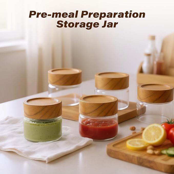 Glass Jars, 6-Pack, 4 Fl Oz (118 ml) | Feature inner plastic insert & seal; airtight for yogurt drinks, spices, seasonings, snack portioning & pantry