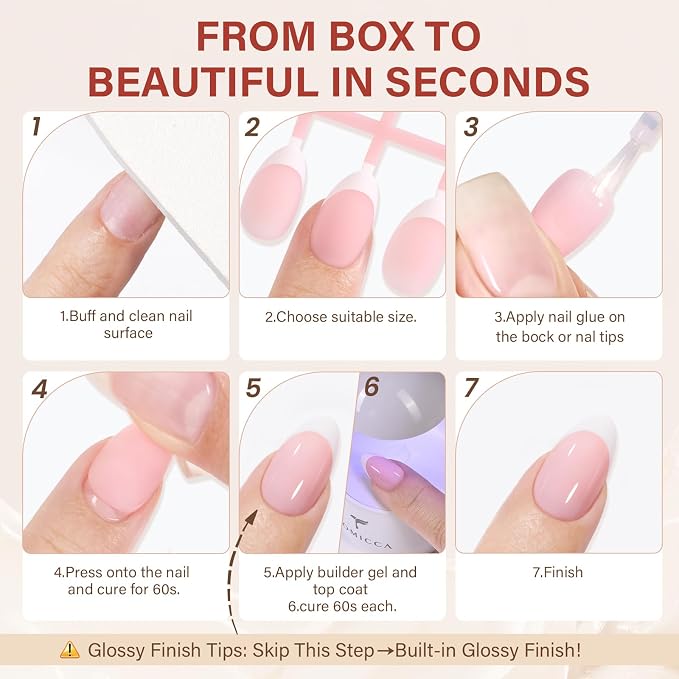 AILLSA French Tip Nails Press On Nails 5 Colors For Nail Art DIY Extension | French Tip Press On Nails Short Almon No Need to File 3 in 1 Acrylic False Nails Gifts For Women 15 Sizes 150 Pcs