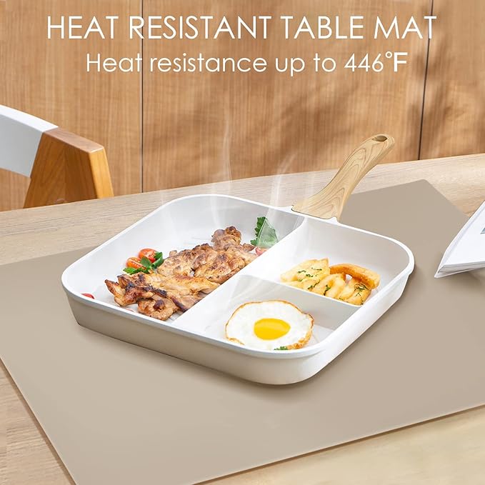 Extra Large Silicone Mats, Silicone Table Mat for Crafts Kids Dinner Placemat, Dab Mats Desk Countertop Protector Mats, Heat Insulation Kitchen Pastry Mat Silicone Pad-Brown, 23.6''x15.7''
