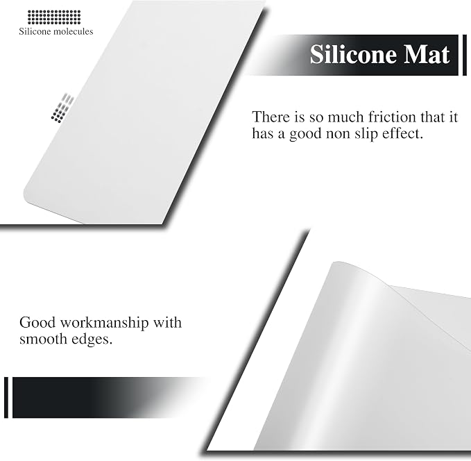 2Pcs 15.7"x 11.8"x 0.03" Frosted Silicone Table Mats, Silicone Placemats for Baking, Jewelry, Painting