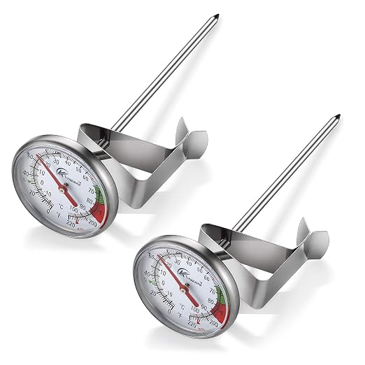 Instand Read 2-Inch Dial Thermometer(2 Pack),Best for The Coffee Drinks,Chocolate Milk Foam