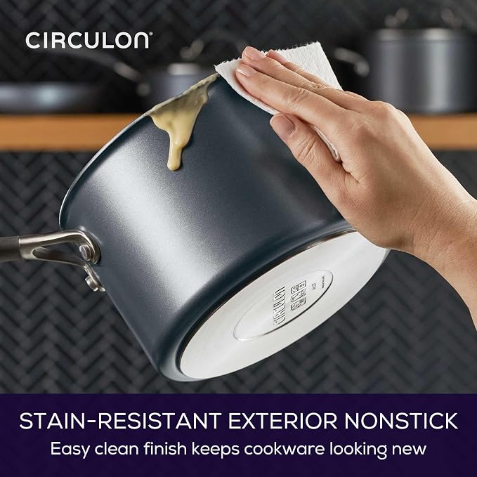 Circulon A1 Series with ScratchDefense Nonstick Induction Pots and Pans Cookware Set, Induction Cookware, Kitchen Essentials, 9-Piece, Graphite