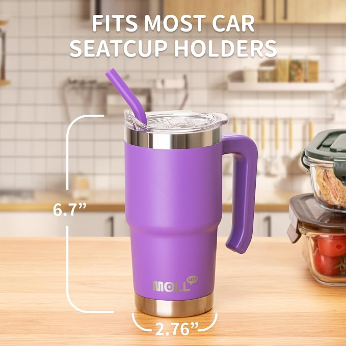 Kids 16 oz Tumbler with Handle, Stainless Steel Vacuum Insulated Water Cup | Premium Stainless Steel Double Wall Construction, Sweat-Free Body, Preserves Cold & Hot Drinks for Extended Hours