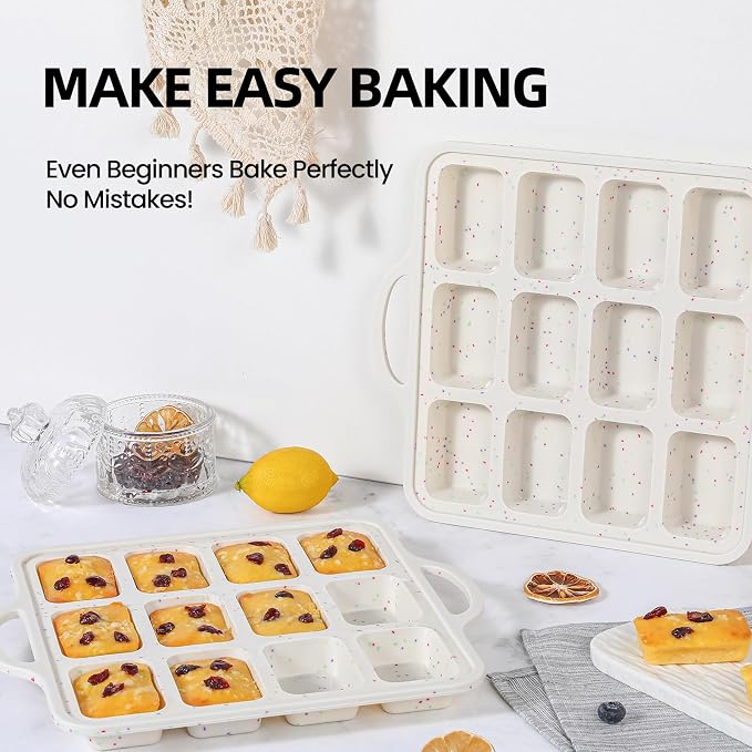 Silicone Mini Loaf Pans with Metal Reinforced Frame, Mini bread loaf pans | BPA Free, Oven Dishwasher Safe, Food-Grade Silicone, 1 Pack, for Baking Cornbread, Bread, Brownie, Meatloaf