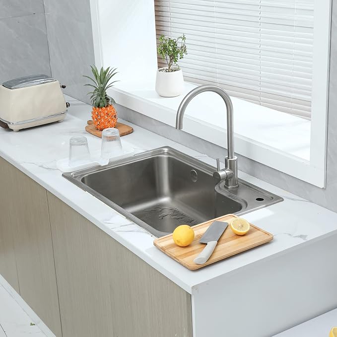 MicoYang Silicone Soap Dish with Drain Spout — Self-Draining Double Sink Organizer Tray for Kitchen & Bathroom, Dispensers, Sponges & Soap Holder, Non-Slip & Dishwasher Safe, White (Large, 12"×4")