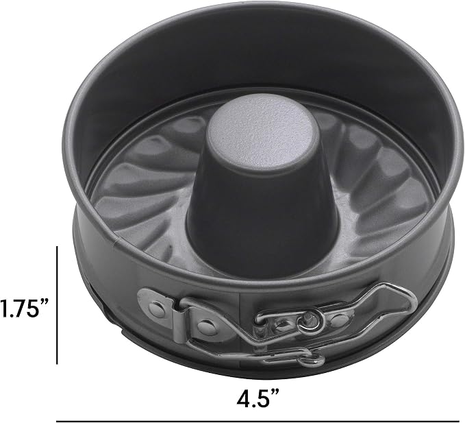 Mrs. Anderson's Baking Mini Fluted Springform Pan, Carbon Steel with Non-Stick Coating, PFOA Free, Round, 4.5-Inches