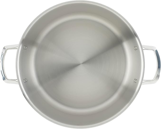 WINCO Tri-Ply Stock Pot, 20-quart, Silver | Dishwasher safe, Heating, Triple-riveted handles, Dripless pouring, Induction compatible, Great for Stocks, Soups and Pasta