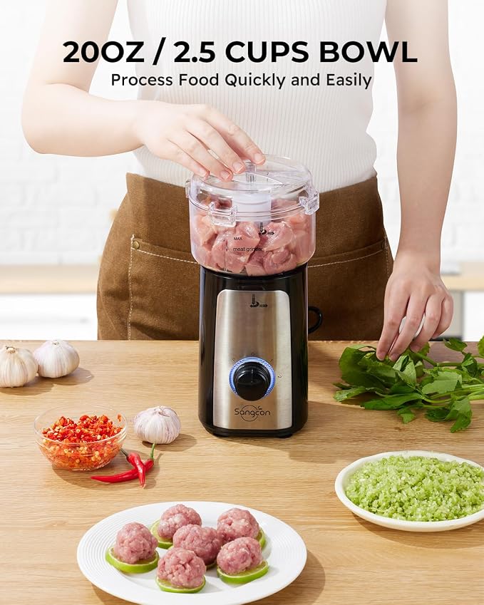 Sangcon Blenders for Kitchen, 5-in-1 Food Processor Combo for Smoothies Set | BPA-Free 47oz Pitcher, 2.5-Cup Bowl, 18/11oz Cups, 3 Blades; Housewives Prep Shakes, Meat, Sauces, Salsa, Coffee, Dry Spices