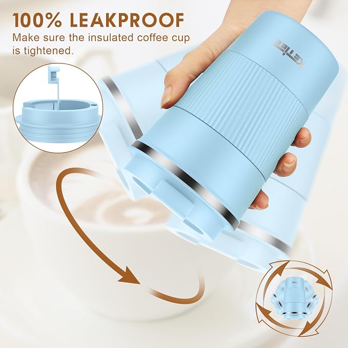 KETIEE Travel Coffee Mug 12oz: Insulated Coffee Cup with Leakproof Lid, Coffee Tumbler, Reusable Coffee Cups with Seal Lid, Vacuum Stainless Steel Coffee Mug to Go for Hot/Iced Water Tea | Coffee Tumbler, Reusable Coffee Cups with Seal Lid, Vacuum Stai...