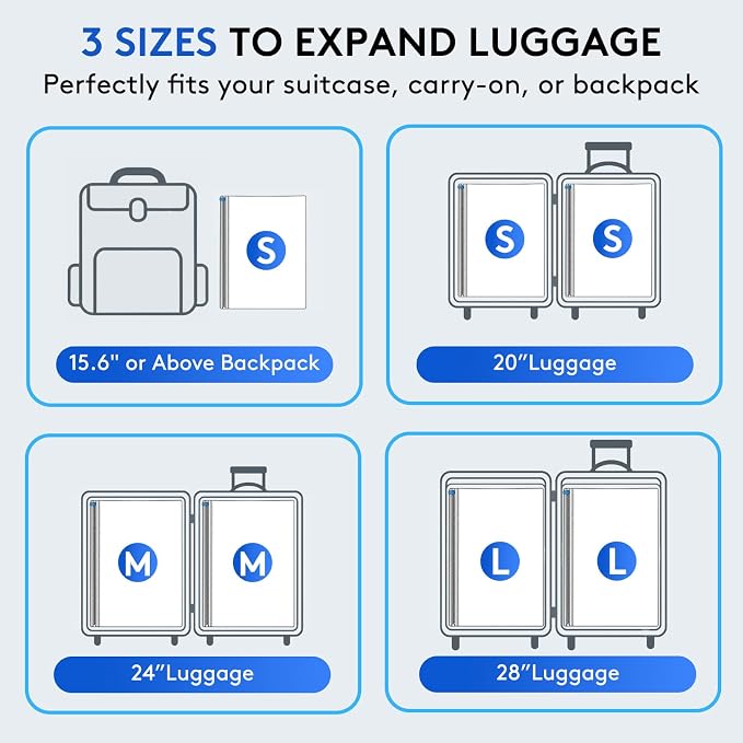 6 Packs Vacuum Bags for Travel with Rechargeable Pump, 3 Sizes Vacuum Seal Bags for Clothing, Compression Vacuum Travel Bags for Luggage, Vacuum Packing Bags for Closet Organization